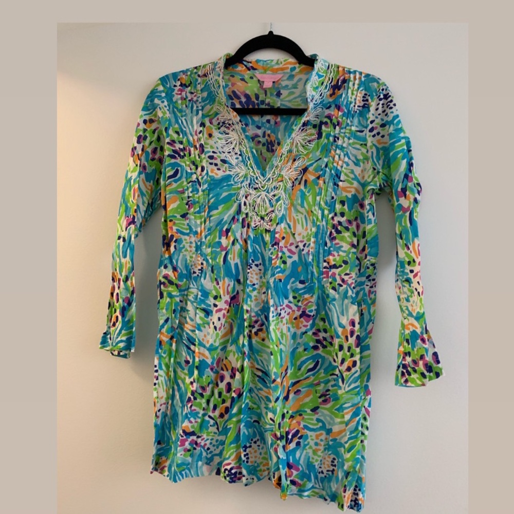 Lily Pulitzer cotton beaded tunic